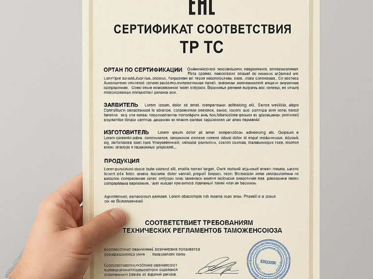 Сертификат соответствия ТР ТС